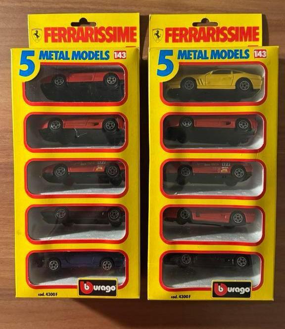Bburago "Ferrarissime" Die-Cast 5-Pack (Cod. 4300 F), Hobby en Vrije tijd, Modeltreinen | Overige schalen, Nieuw, Ophalen of Verzenden