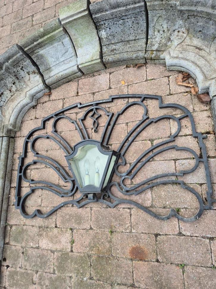 Monumentale voordeur hardstenen omlijsting met bovenlicht, Doe-het-zelf en Bouw, Deuren en Vliegenramen, Zo goed als nieuw, 215 cm of meer