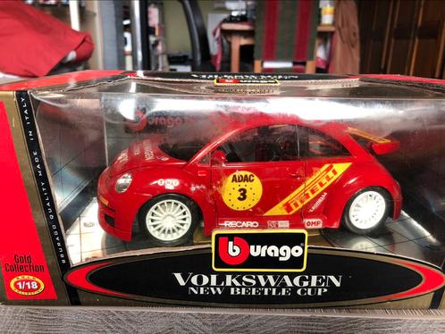 VW New Beetle Cup 1/18 Burago, Hobby en Vrije tijd, Modelauto's | 1:18, Nieuw, Auto, Burago, Ophalen