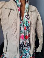 beige leren Vintage bikersvest mt M, Ophalen of Verzenden, Gedragen, Beige
