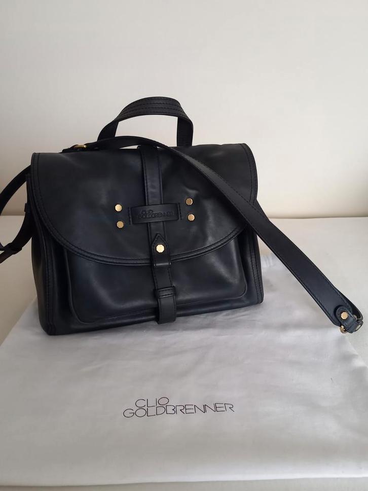Zwarte leren handtas Clio Goldbrenner, Handtassen en Accessoires, Tassen | Damestassen, Handtas, Ophalen