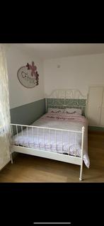 Tweepersoonsbed 140x200, Huis en Inrichting, Slaapkamer | Bedden, Ophalen, Gebruikt, Wit, Tweepersoons