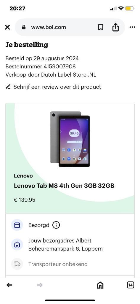 Lenovo tablet makkelijk in gebruik, Computers en Software, Android Tablets, Nieuw, Wi-Fi en Mobiel internet, 32 GB, Ophalen of Verzenden