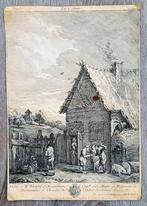 Ets J.Ph. Le Bas (naar Teniers) Les 2 Amis - 18e eeuw, Ophalen of Verzenden