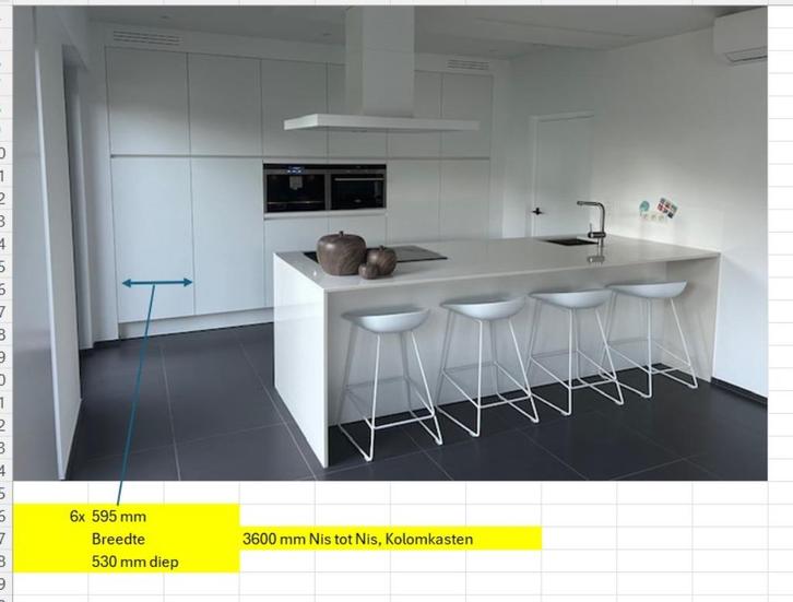 wit matte  keuken + krukken beschikbaar begin juni 2026, Huis en Inrichting, Keuken | Complete keukens, Gebruikt, Enkelwandige keuken