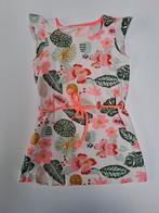 Mt 98 Witte jurk met bloemen en bladeren, Meisje, Ophalen of Verzenden, Zo goed als nieuw, Jurk of Rok
