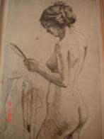 Gravure  "Femme au miroir"   1930, Antiquités & Art, Art | Eaux-fortes & Gravures, Enlèvement