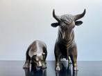 Antieke bronzen Bear en Bull (Wallstreet stock exchange), Antiek en Kunst, Ophalen, Brons