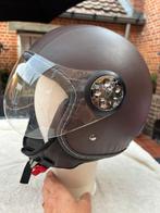 Vespa Helm bruin leder. Maat L., Fietsen en Brommers, Brommerhelmen, Ophalen, Zo goed als nieuw, Large, Vespa