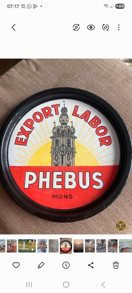 Plateau émaillé Phebus Labor, Verzamelen, Biermerken, Zo goed als nieuw, Ophalen