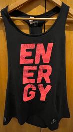 Oxylane - zwart topje met tekst "energy" - zwart - maat 42, Comme neuf, Noir, Fitness ou Aérobic, Oxylane