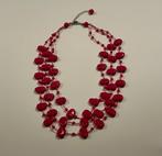 Roze-rode halsketting met kralen, Handtassen en Accessoires, Kettingen, Ophalen of Verzenden, Nieuw, Roze, Kunststof