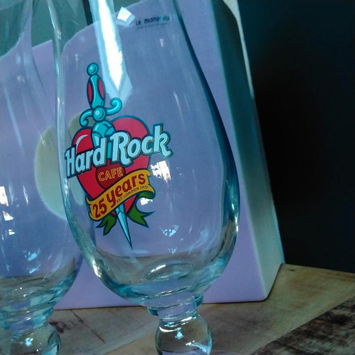 4 Hurricane glazen Special Edition 25jaarHard Rock café 1996, Verzamelen, Glas en Drinkglazen, Nieuw, Ophalen of Verzenden
