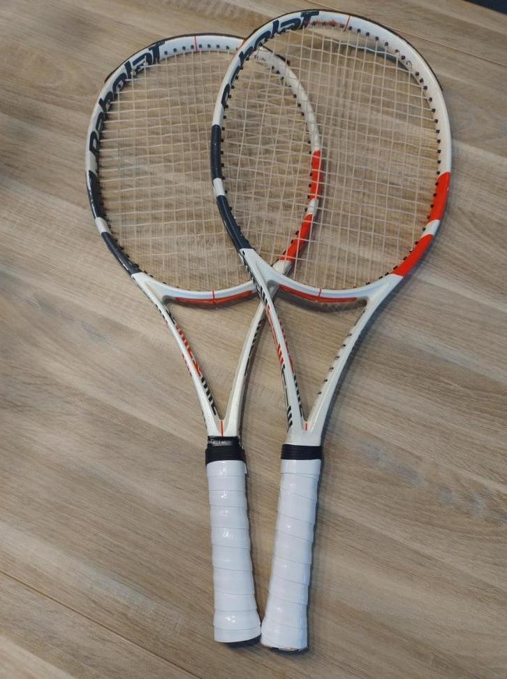 2 tennisrackets Babolat Pure Strike 100 (L00/250gr/26inch), Sport en Fitness, Tennis, Gebruikt, Racket, Babolat, L00, Ophalen of Verzenden