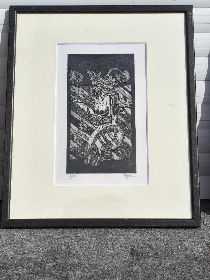 Eau-forte signe, Antiquités & Art, Art | Eaux-fortes & Gravures, Enlèvement ou Envoi