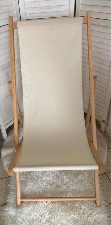 Transat-chaise longue : Chilienne « Neuve » crème beschikbaar voor biedingen
