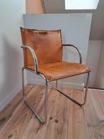 Retro leren stoelen, Ophalen, Blauw, Leer