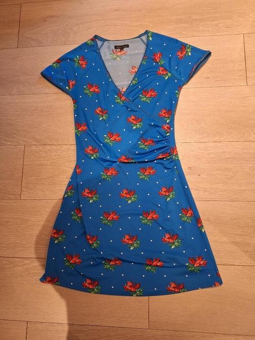 Zomerkleedje, merk King Louie, maat S, blauw en rode bloemen, Kleding | Dames, Jurken, Nieuw, Maat 36 (S), Blauw, Knielengte, Ophalen