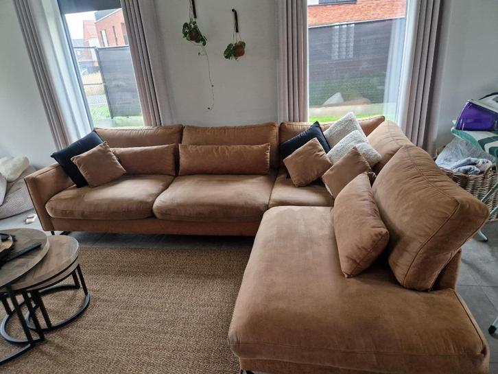 Hoeksalon, Huis en Inrichting, Zetels | Complete zithoeken, Zo goed als nieuw, Stof, Ophalen