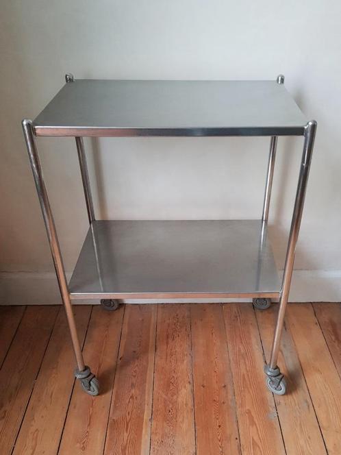 Multifunctionele Medische trolley - Inox trolley op wielen, Verzamelen, Retro, Huis en Inrichting, Ophalen of Verzenden