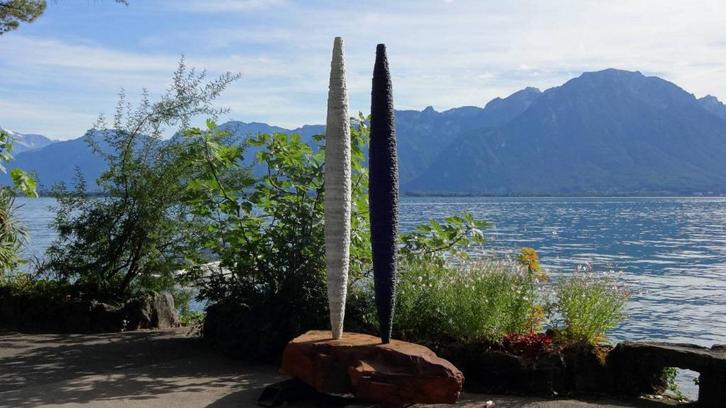 Sculpture Monumentale noir, rouge et blanc - Décoration Mais, Jardin & Terrasse, Statues de jardin, Comme neuf, Métal, Envoi