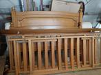 Eiken bed met twee lattenbodems zonder matras, Huis en Inrichting, Slaapkamer | Bedden, Ophalen, Gebruikt, 140 cm, Twijfelaar