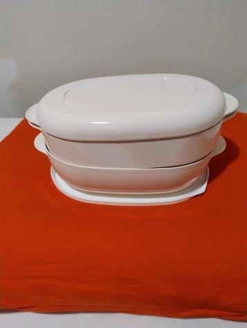 Tupperware microgolf ecru 4-delige ovale kom van 1,5 liter beschikbaar voor biedingen