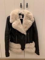 Zwarte bikervest met ecru pels large, Kleding | Dames, Jassen | Winter, Ophalen of Verzenden, Zo goed als nieuw