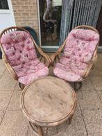 Tuinset rotan, Tuin en Terras, Ophalen, 4 zitplaatsen, Gebruikt, Bijzettafel