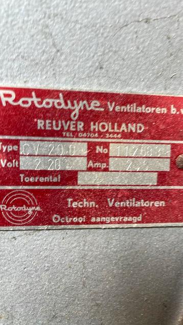 Zware afzuig/ ventilatie motor, Enlèvement, Utilisé, Ventilateur et Extracteur