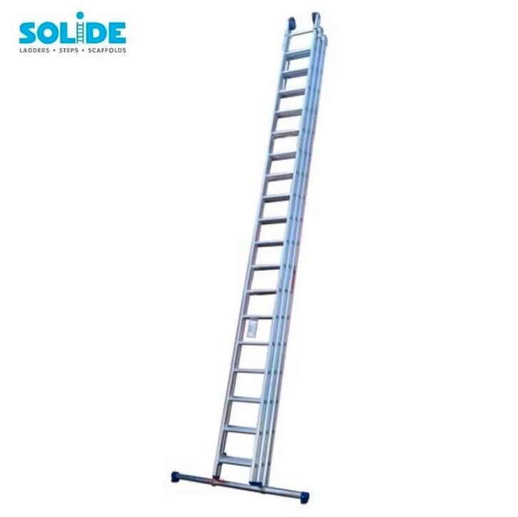 SOLIDE ladder 3 x16 - 9.7 m + stabilisatiebalk  - NIEUW !, Doe-het-zelf en Bouw, Ladders en Trappen, Nieuw, Ladder, 4 meter of meer