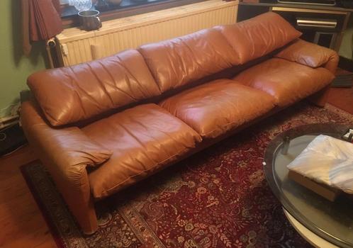 Lederen zetels CASSINA, top design, Huis en Inrichting, Zetels | Zetels, Gebruikt, Rechte bank, Overige maten, 75 tot 100 cm, Leer