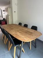 6 lederen stoelen, Ophalen, Zwart, Hout