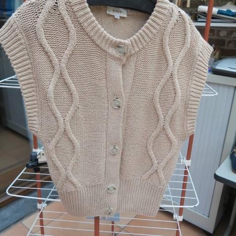 Oversized gileetje beige grove brei Gigue mt 36 , Kleding | Dames, Truien en Vesten, Zo goed als nieuw, Maat 36 (S), Beige, Ophalen of Verzenden
