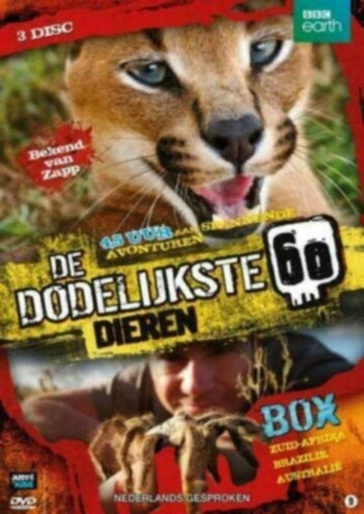 De Dodelijkste 60 Dieren (box 3 dvd's), Cd's en Dvd's, Dvd's | Documentaire en Educatief, Boxset, Alle leeftijden, Ophalen of Verzenden