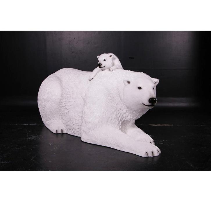 Statue d'ours polaire avec ourson - Ours polaire 190 cm, Collections, Collections Animaux, Neuf, Enlèvement