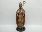 "Sint. Aubertus" groot antiek houten beeld, Antiquités & Art, Antiquités | Objets religieux, Enlèvement
