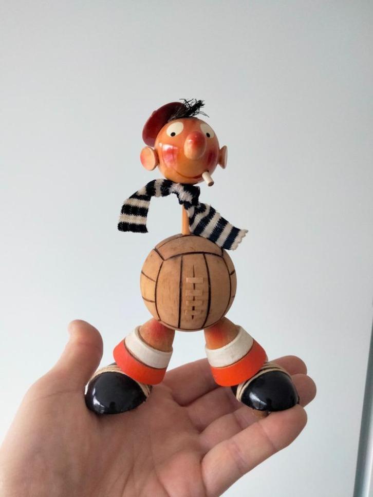 1950s vintage voetbal mascotte popje hout Italy curiosa, Antiek en Kunst, Curiosa en Brocante, Ophalen of Verzenden