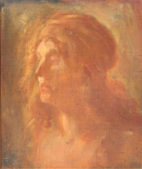 Dirk Ocker (1882-1958): Vrouwenportret (O/D, 52 x 60 cm), Antiek en Kunst, Kunst | Schilderijen | Klassiek, Ophalen of Verzenden