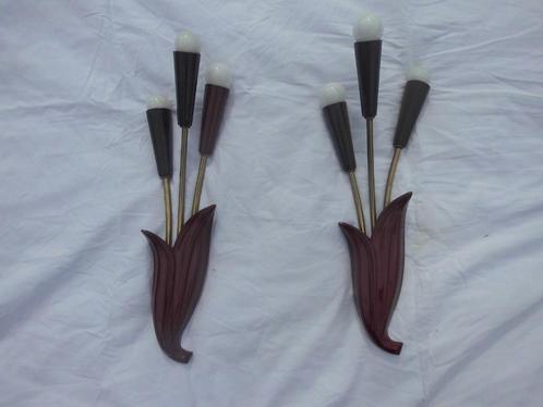 2 wandlampen in ART DECO-stijl, Huis en Inrichting, Lampen | Wandlampen, Gebruikt, Glas, Metaal, Ophalen of Verzenden