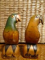Figurine vintage en bois figurines perroquets Aruba 10 cm, Enlèvement ou Envoi, Comme neuf, Animal