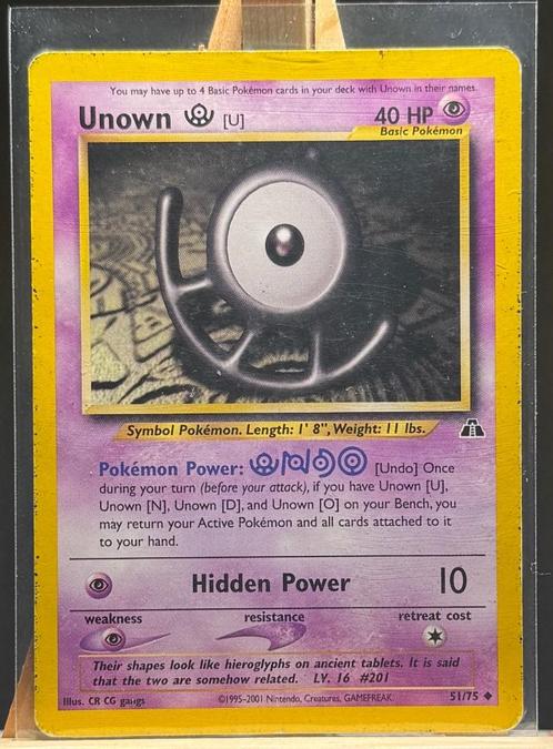 Neo Discovery - Unown U 51/75, Hobby en Vrije tijd, Verzamelkaartspellen | Pokémon, Zo goed als nieuw, Losse kaart, Ophalen