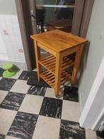 Teak keukenblok bijzettafel, Huis en Inrichting, Ophalen of Verzenden, Zo goed als nieuw