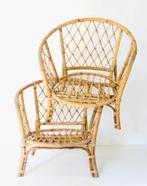 2 vintage Bamboe stoelen - Seventies Boho chairs, Ophalen