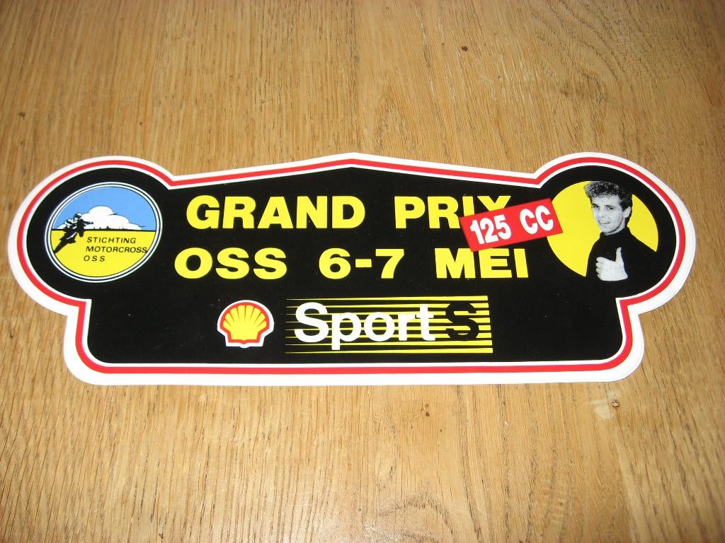Sticker Grand Prix Motorcross Oss Sport Shell 27,5 x 10 cm, Verzamelen, Ophalen, Nieuw, Auto of Motor