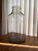 Grote glazen fles, Ophalen, Gebruikt, Wit, Glas