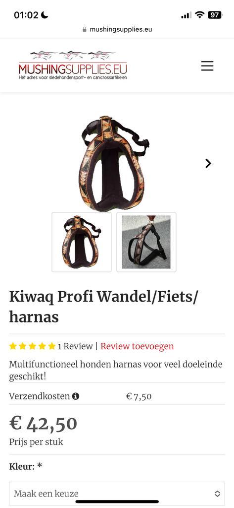 Kiwaq wandel- en fietsharnas, Animaux & Accessoires, Laisses pour chiens, Comme neuf, Enlèvement ou Envoi