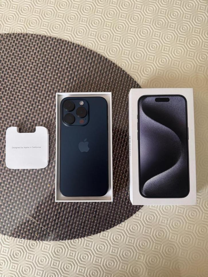 iPhone 15 Pro – Blue Titanium – Comme neuf, Telecommunicatie, Mobiele telefoons | Apple iPhone, Zo goed als nieuw, 128 GB, iPhone 15