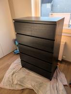 Ladekast MALM Ikea, zwartbruin, 80x123cm, Ophalen, 5 laden of meer, 100 tot 150 cm, 50 tot 100 cm