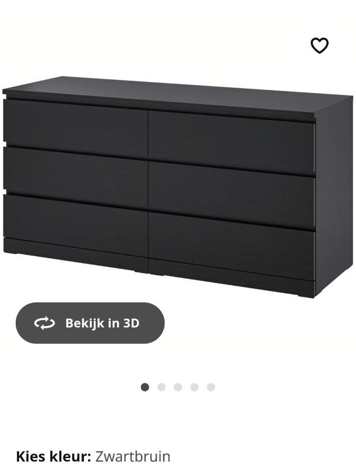 Kast - MALM - 6 lades, Huis en Inrichting, Kasten | Ladekasten, Zo goed als nieuw, Minder dan 100 cm, 150 tot 200 cm, 25 tot 50 cm